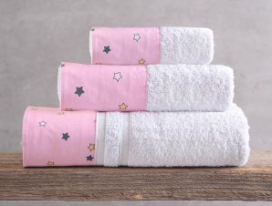 Πετσέτες Μπάνιου (Σετ 3 Τμχ) Rythmos Blaze Ροζ σε Κουτί